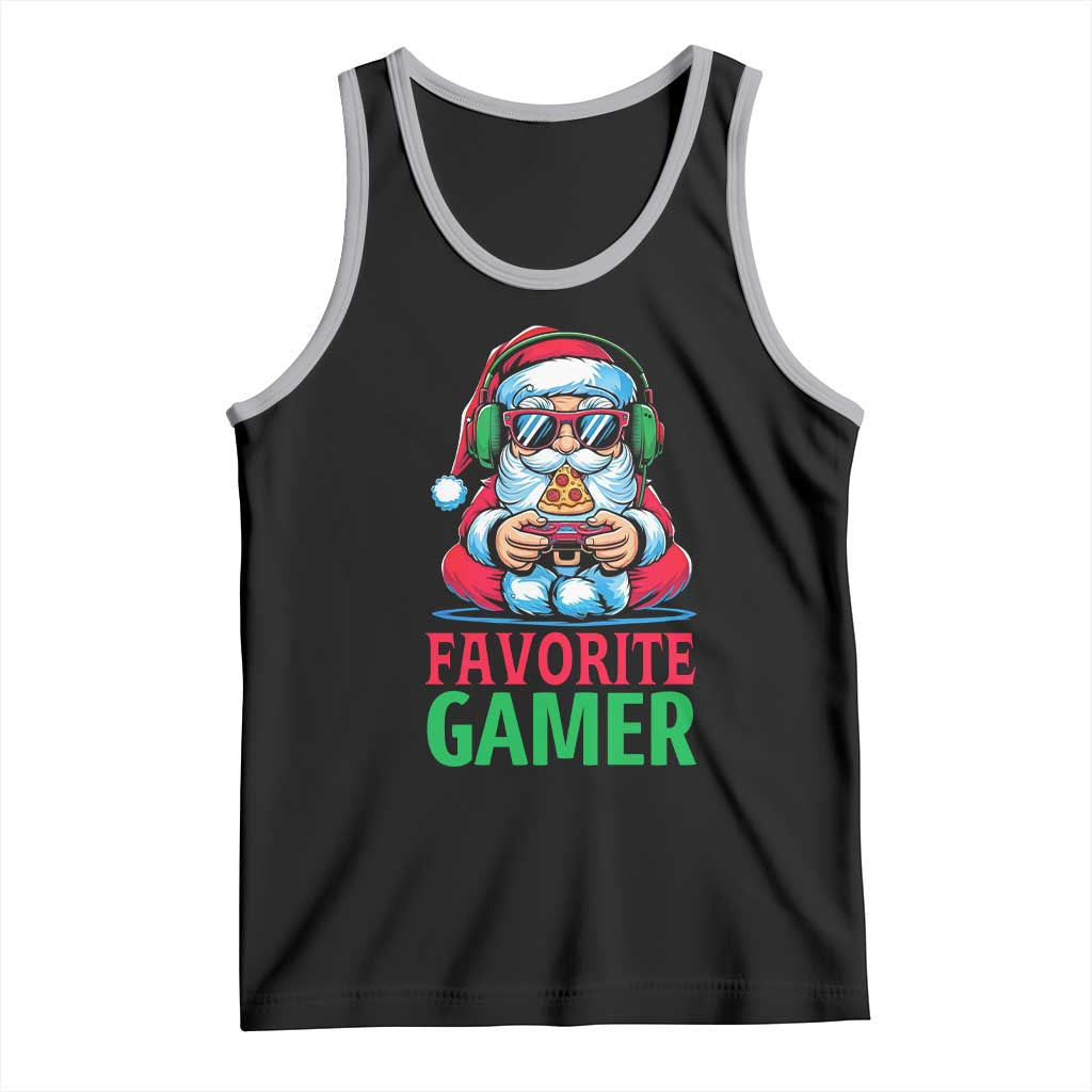 Funny Santa Gamer Christmas Tank Top TS14 Black Athletic Heather Print Your Wear