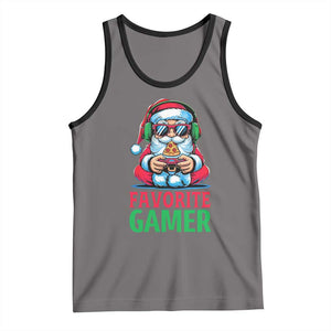 Funny Santa Gamer Christmas Tank Top TS14 Deep Heather Black Print Your Wear