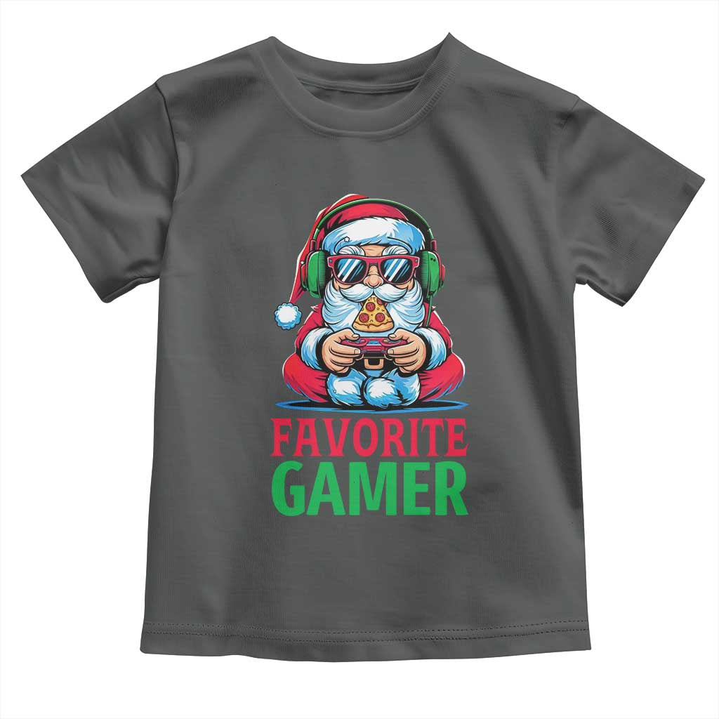 Funny Santa Gamer Christmas Toddler T Shirt TS14 Dark Heather Print Your Wear
