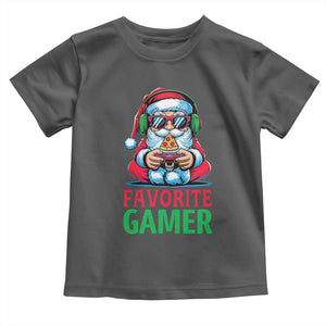 Funny Santa Gamer Christmas Toddler T Shirt TS14 Dark Heather Print Your Wear
