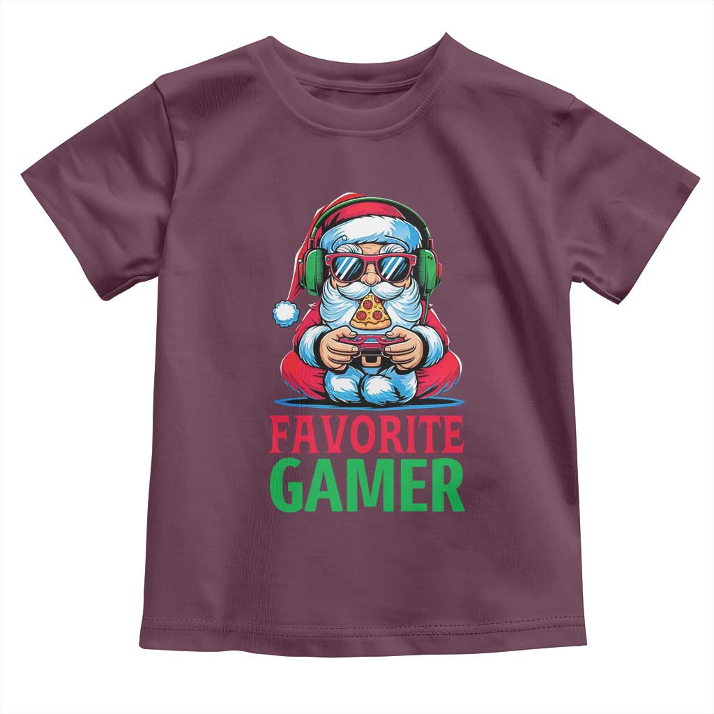 Funny Santa Gamer Christmas Toddler T Shirt TS14 Maroon Print Your Wear