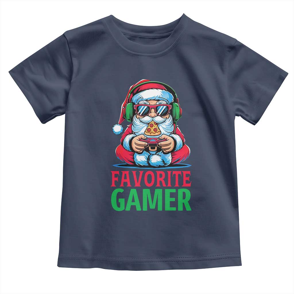 Funny Santa Gamer Christmas Toddler T Shirt TS14 Navy Print Your Wear
