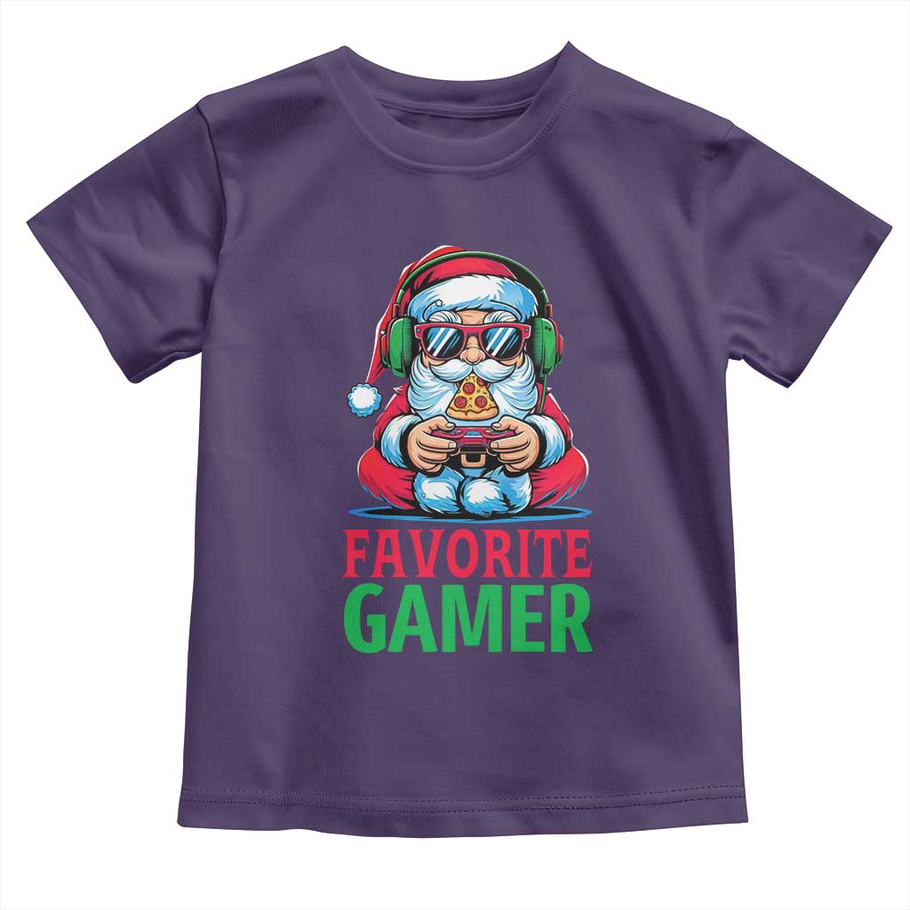 Funny Santa Gamer Christmas Toddler T Shirt TS14 Purple Print Your Wear