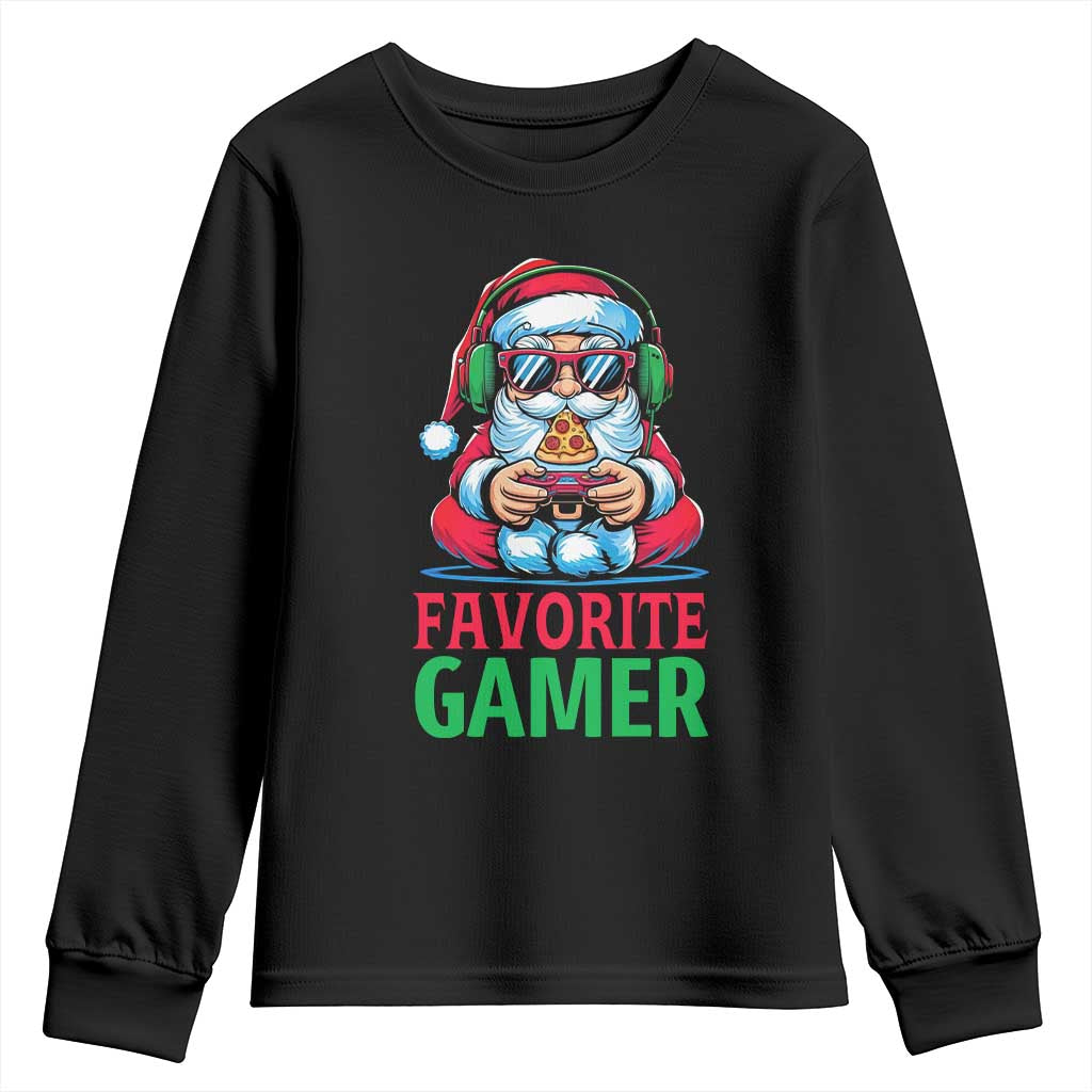 Funny Santa Gamer Christmas Youth Sweatshirt TS14 Black Print Your Wear