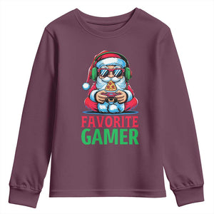 Funny Santa Gamer Christmas Youth Sweatshirt TS14 Maroon Print Your Wear