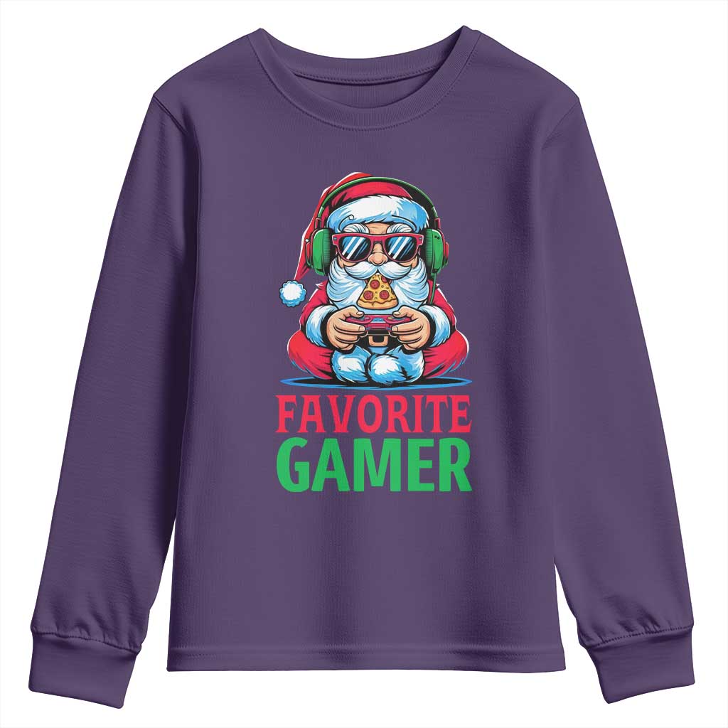 Funny Santa Gamer Christmas Youth Sweatshirt TS14 Purple Print Your Wear