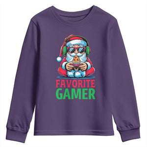 Funny Santa Gamer Christmas Youth Sweatshirt TS14 Purple Print Your Wear