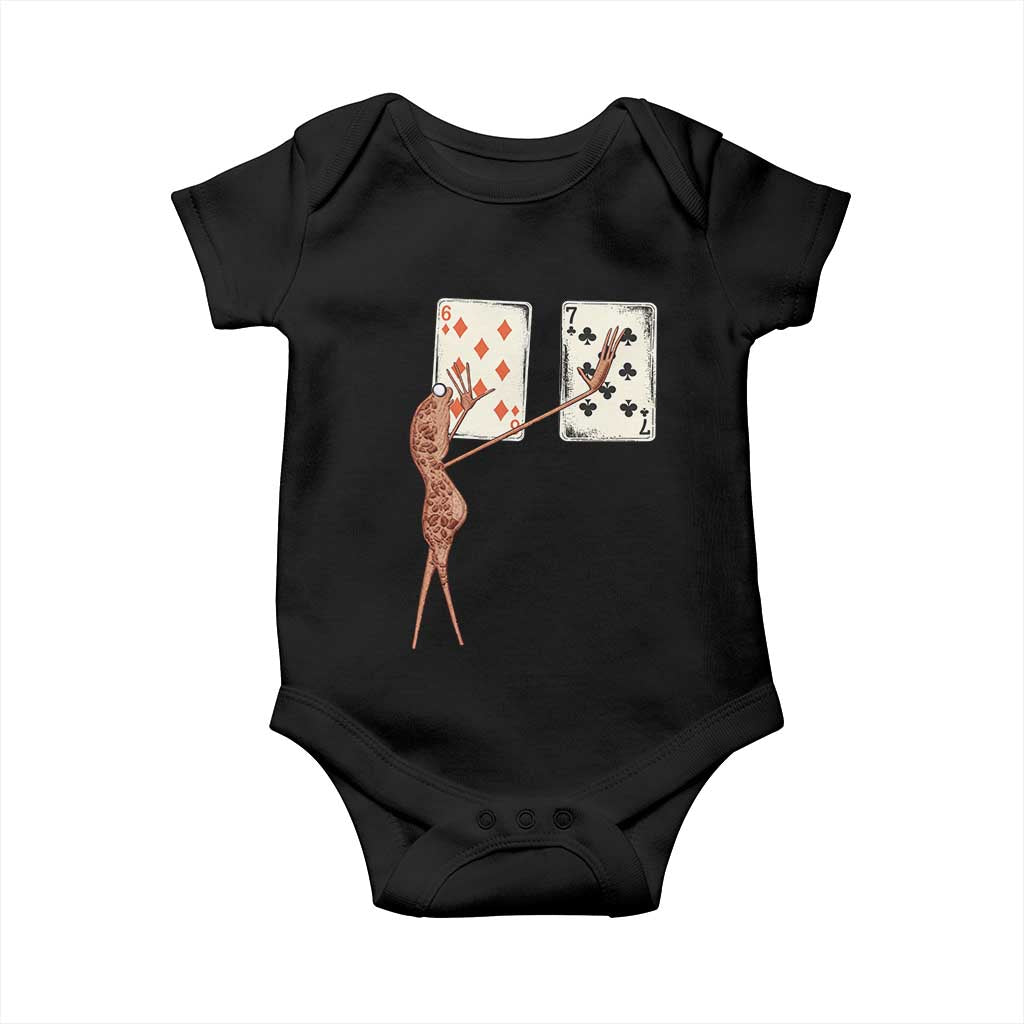 67 Marcus The Worm Poker Game Baby Onesie Funny Six Seven Meme Playing Cards TS14 Black Print Your Wear