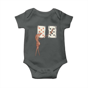 67 Marcus The Worm Poker Game Baby Onesie Funny Six Seven Meme Playing Cards TS14 Dark Heather Print Your Wear