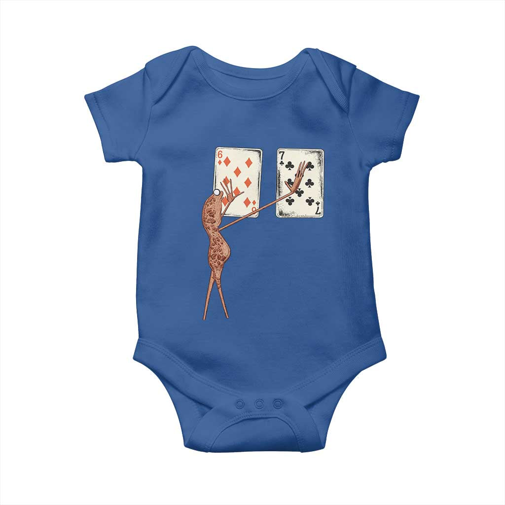 67 Marcus The Worm Poker Game Baby Onesie Funny Six Seven Meme Playing Cards TS14 Royal Blue Print Your Wear