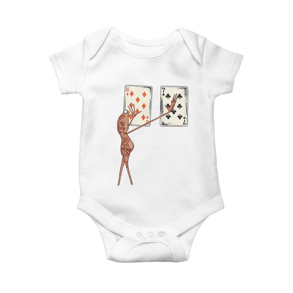 67 Marcus The Worm Poker Game Baby Onesie Funny Six Seven Meme Playing Cards TS14 White Print Your Wear