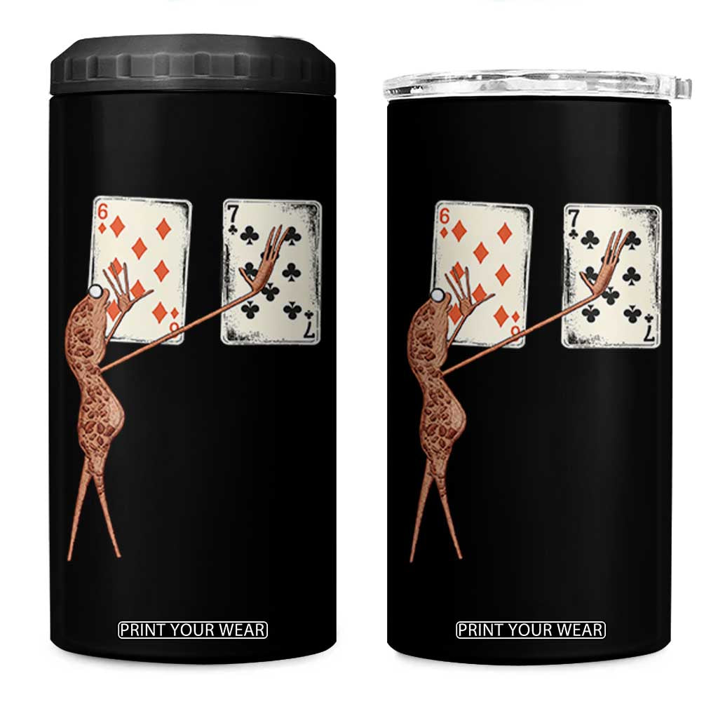 67 Marcus The Worm Poker Game 4 in 1 Can Cooler Tumbler Funny Six Seven Meme Playing Cards TS14 One Size: 16 oz Black Print Your Wear