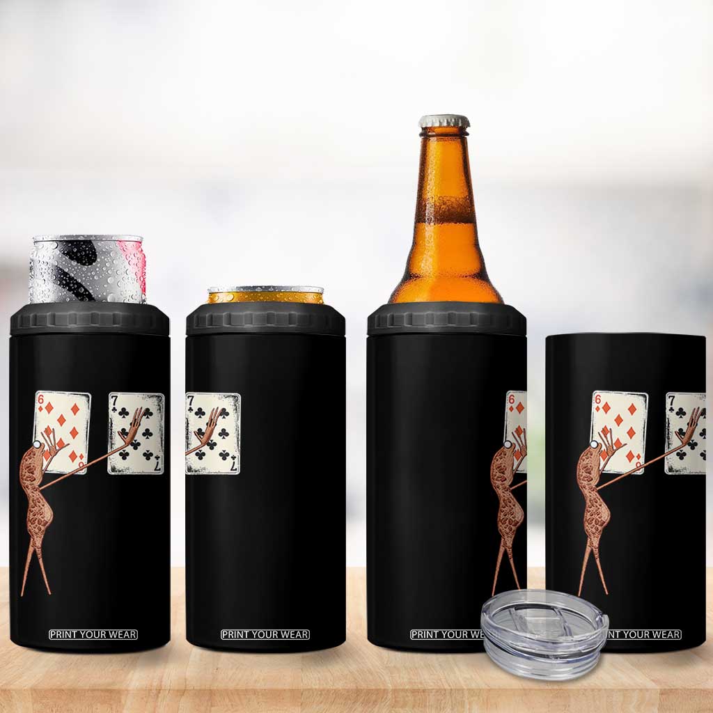 67 Marcus The Worm Poker Game 4 in 1 Can Cooler Tumbler Funny Six Seven Meme Playing Cards TS14 Print Your Wear