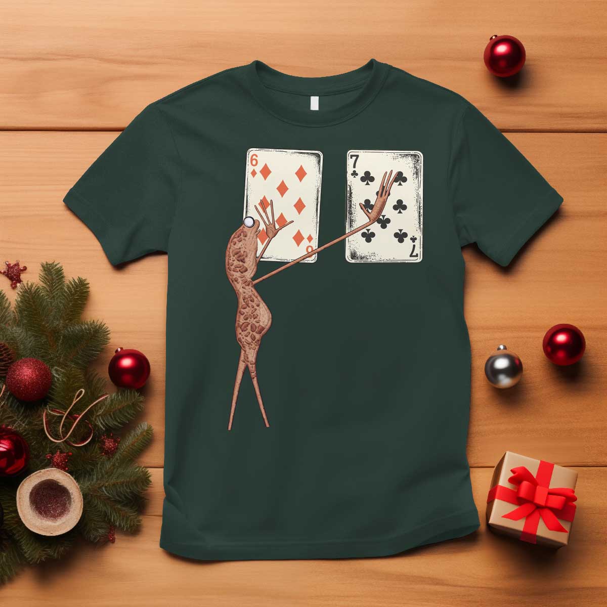 67 Marcus The Worm Poker Game T Shirt Funny Six Seven Meme Playing Cards TS14 Dark Forest Green Print Your Wear