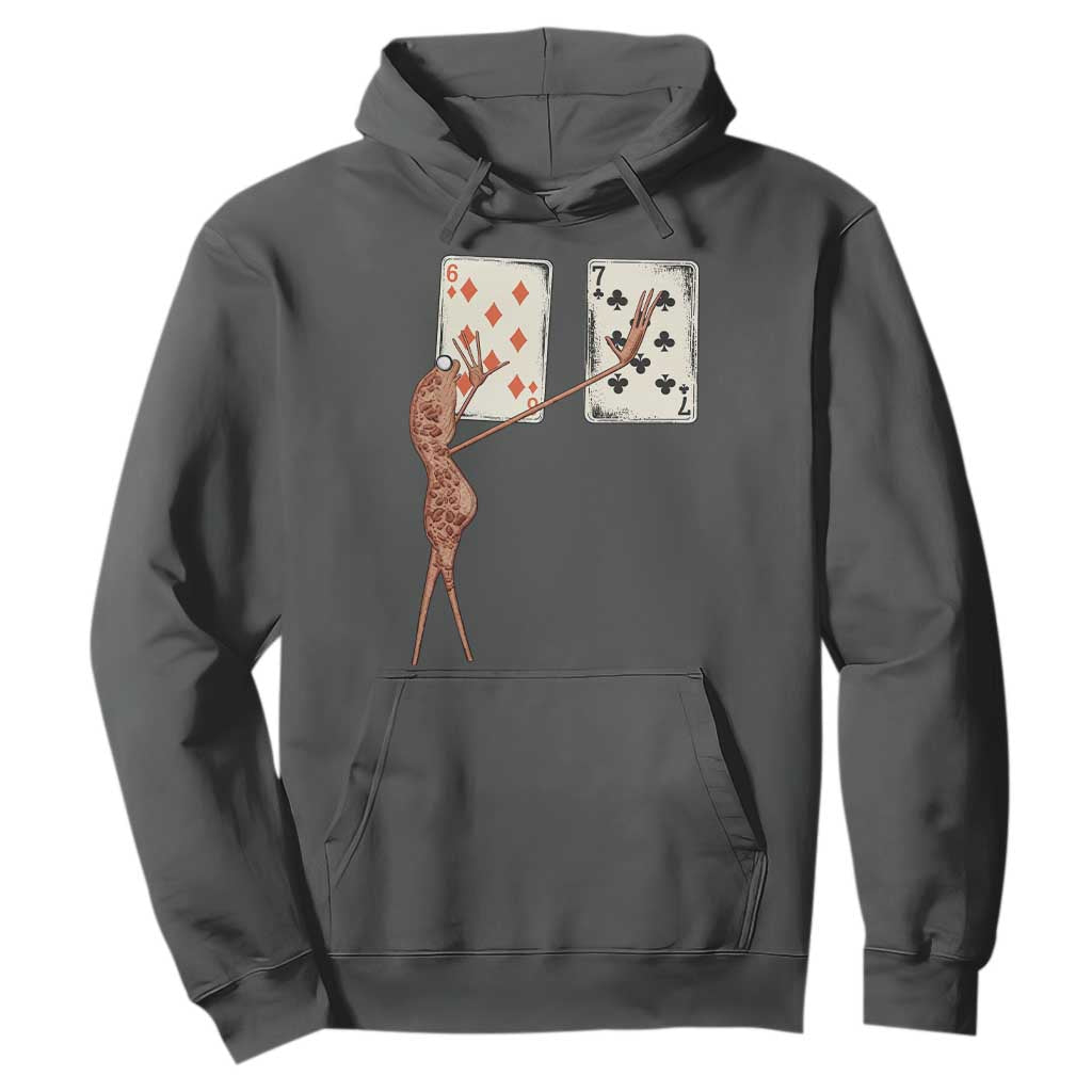 67 Marcus The Worm Poker Game Hoodie Funny Six Seven Meme Playing Cards TS14 Dark Heather Print Your Wear
