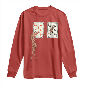 67 Marcus The Worm Poker Game Long Sleeve Shirt Funny Six Seven Meme Playing Cards TS14 Red Print Your Wear