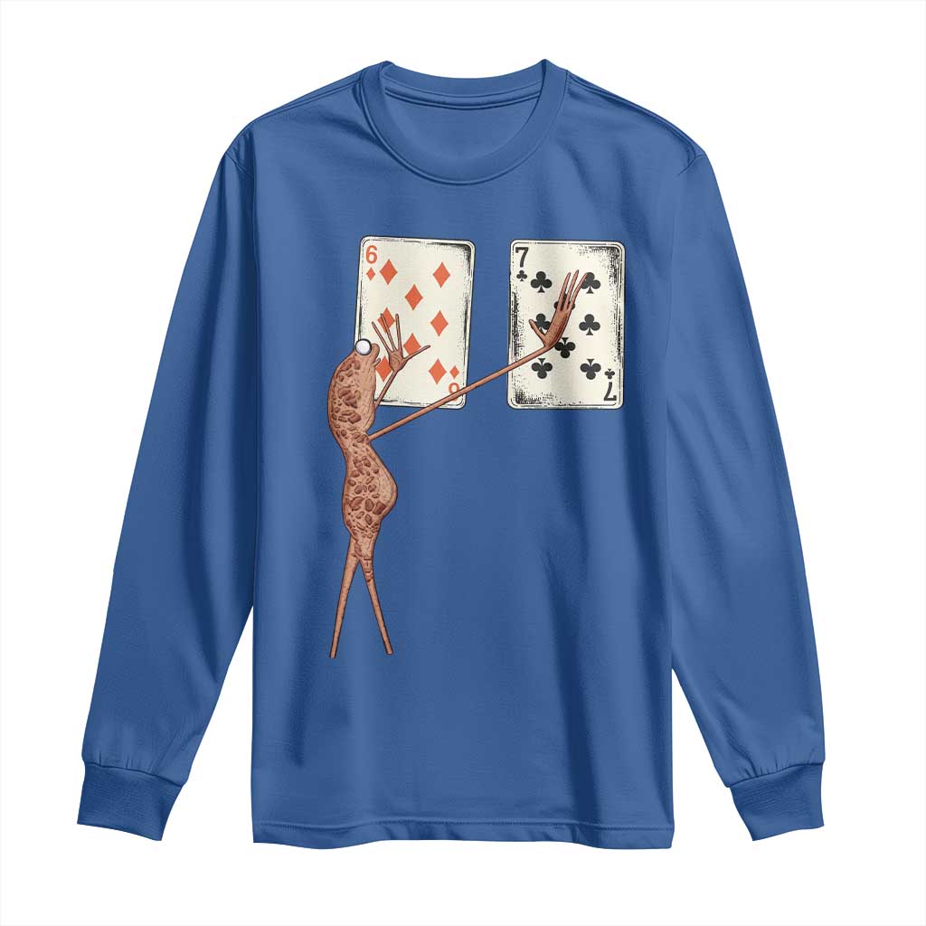 67 Marcus The Worm Poker Game Long Sleeve Shirt Funny Six Seven Meme Playing Cards TS14 Royal Blue Print Your Wear