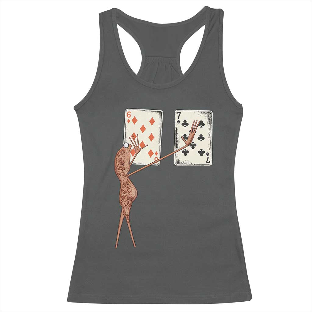 67 Marcus The Worm Poker Game Racerback Tank Top Funny Six Seven Meme Playing Cards TS14 Dark Heather Print Your Wear