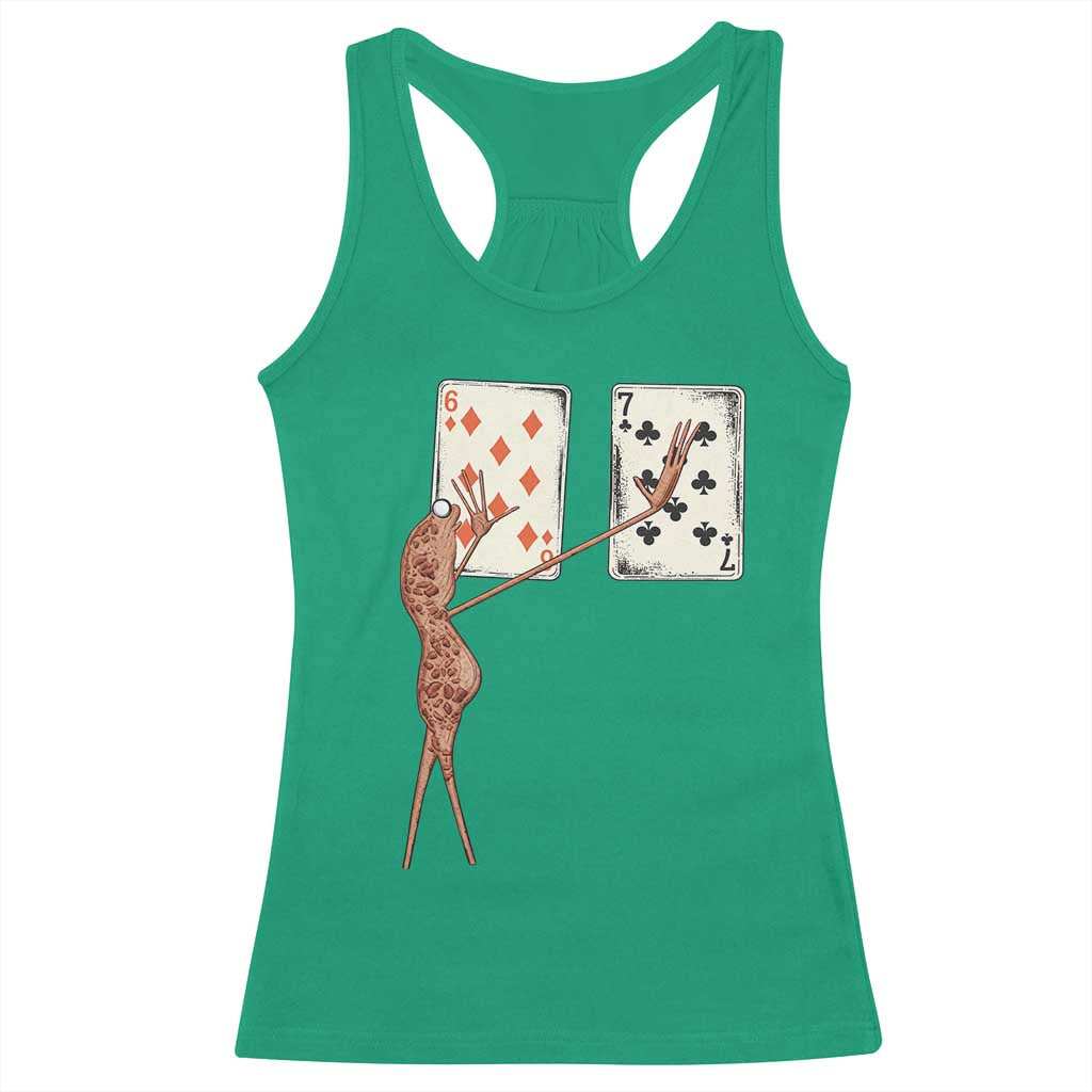 67 Marcus The Worm Poker Game Racerback Tank Top Funny Six Seven Meme Playing Cards TS14 Irish Green Print Your Wear