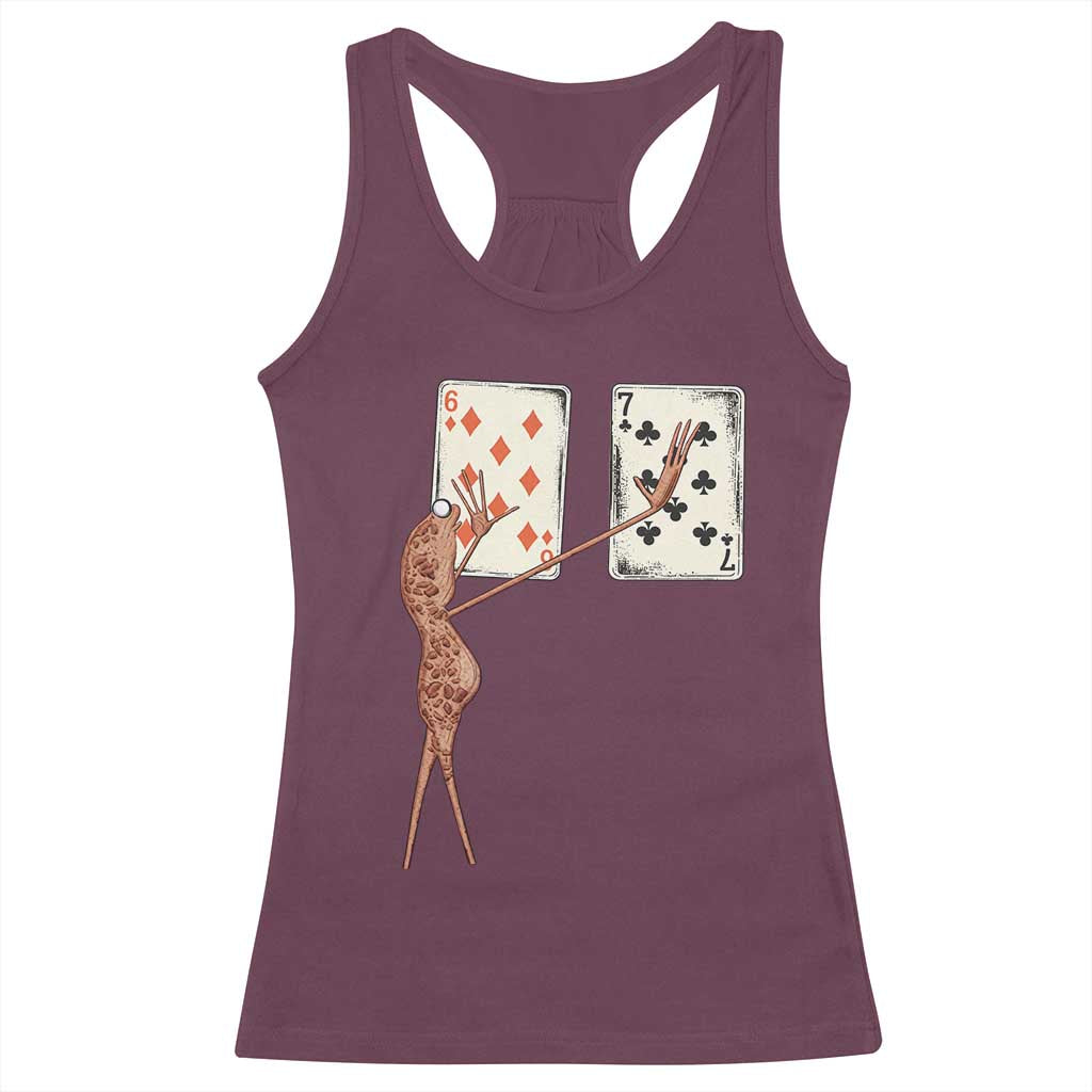 67 Marcus The Worm Poker Game Racerback Tank Top Funny Six Seven Meme Playing Cards TS14 Maroon Print Your Wear