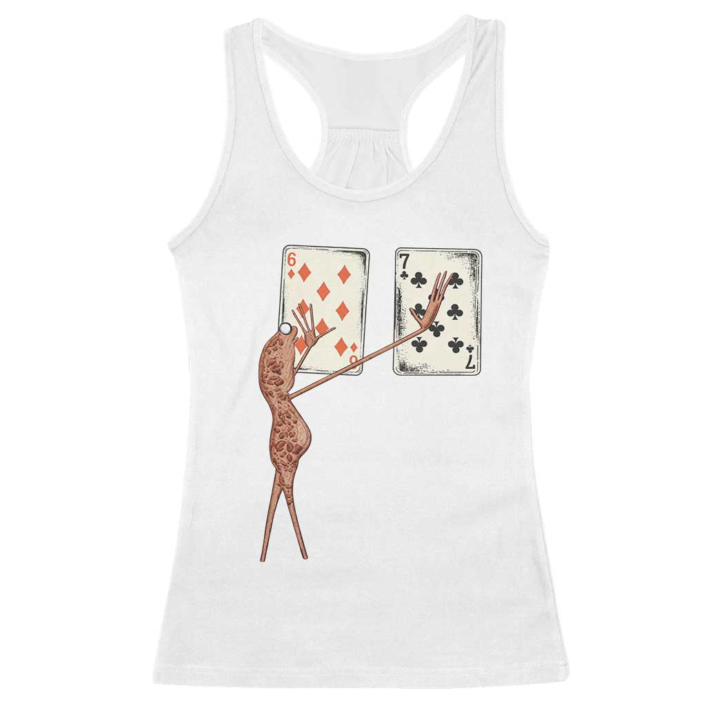 67 Marcus The Worm Poker Game Racerback Tank Top Funny Six Seven Meme Playing Cards TS14 White Print Your Wear