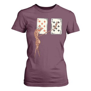 67 Marcus The Worm Poker Game T Shirt For Women Funny Six Seven Meme Playing Cards TS14 Maroon Print Your Wear