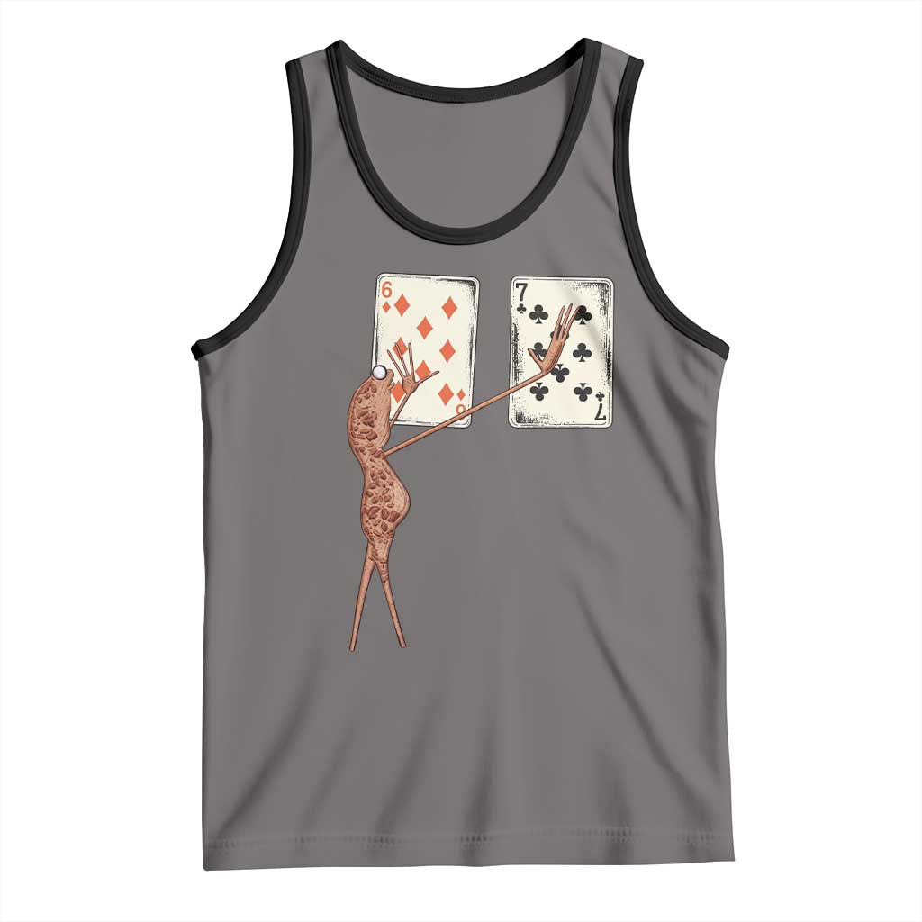 67 Marcus The Worm Poker Game Tank Top Funny Six Seven Meme Playing Cards TS14 Deep Heather Black Print Your Wear