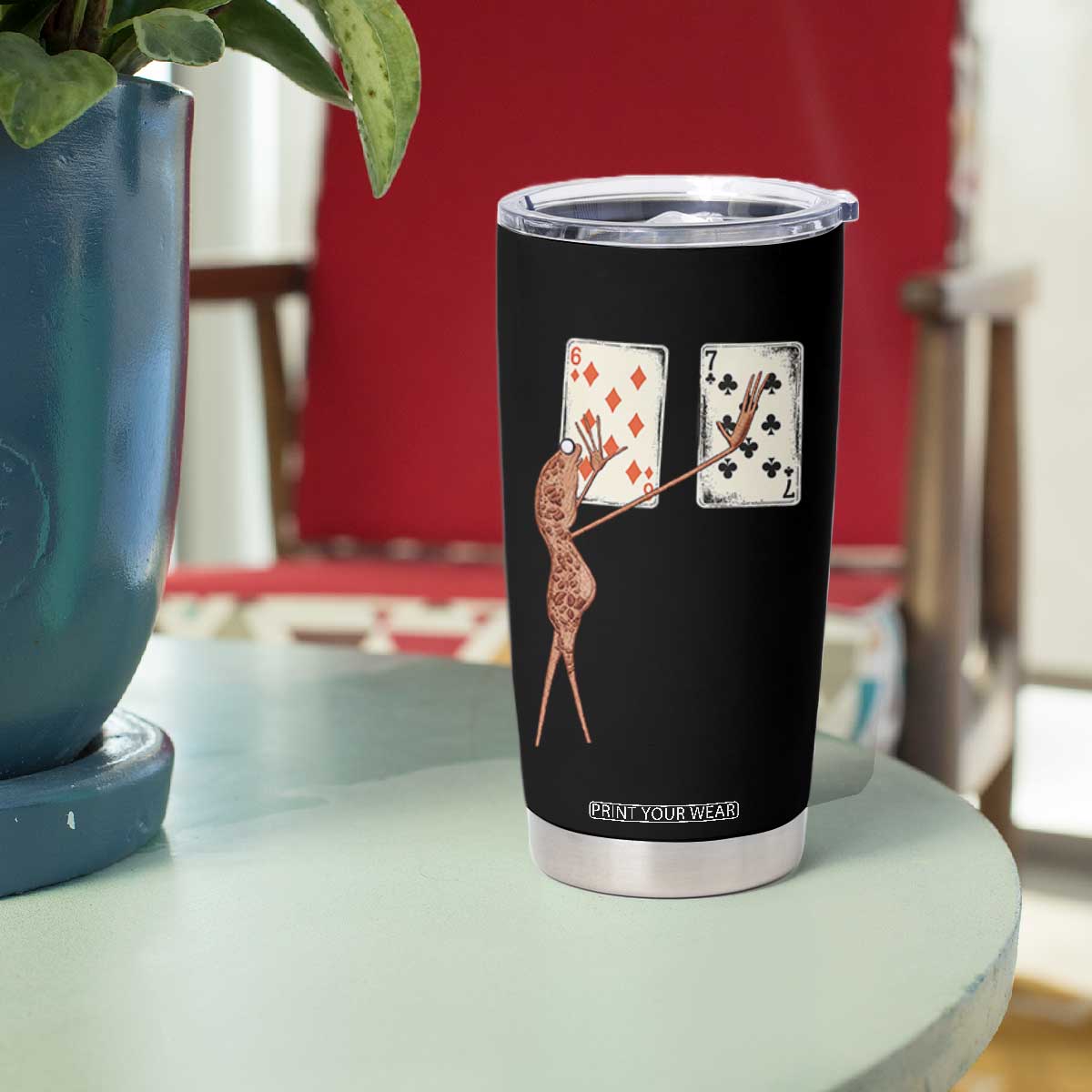 67 Marcus The Worm Poker Game Tumbler Cup Funny Six Seven Meme Playing Cards TS14 Print Your Wear