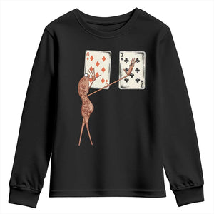 67 Marcus The Worm Poker Game Youth Sweatshirt Funny Six Seven Meme Playing Cards TS14 Black Print Your Wear