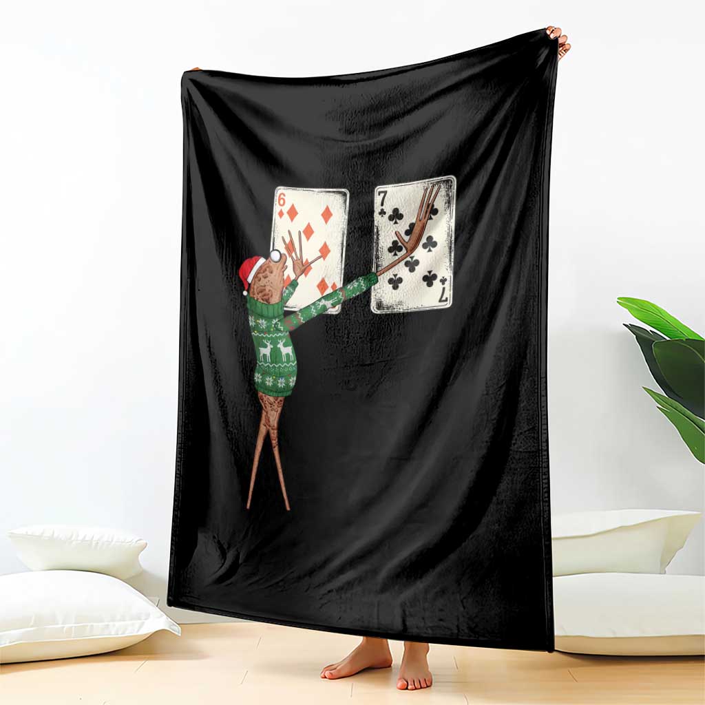 67 Marcus The Worm Poker Game Christmas Throw Blanket Funny Six Seven Meme Playing Cards Holiday Vibe TS14 Print Your Wear