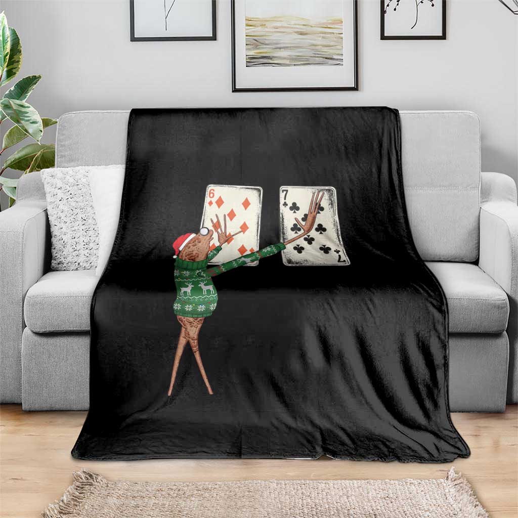 67 Marcus The Worm Poker Game Christmas Throw Blanket Funny Six Seven Meme Playing Cards Holiday Vibe TS14 Print Your Wear