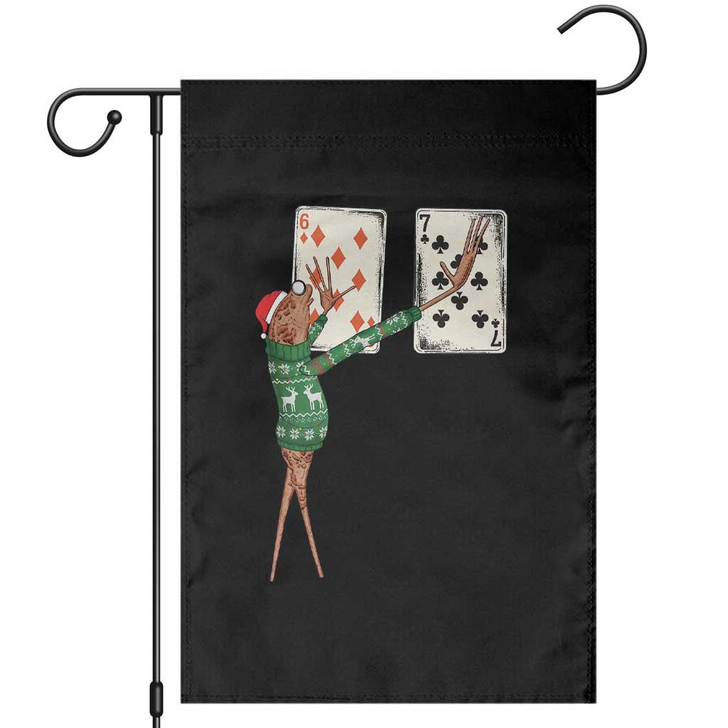 67 Marcus The Worm Poker Game Christmas Garden Flag Funny Six Seven Meme Playing Cards Holiday Vibe TS14 Black Print Your Wear
