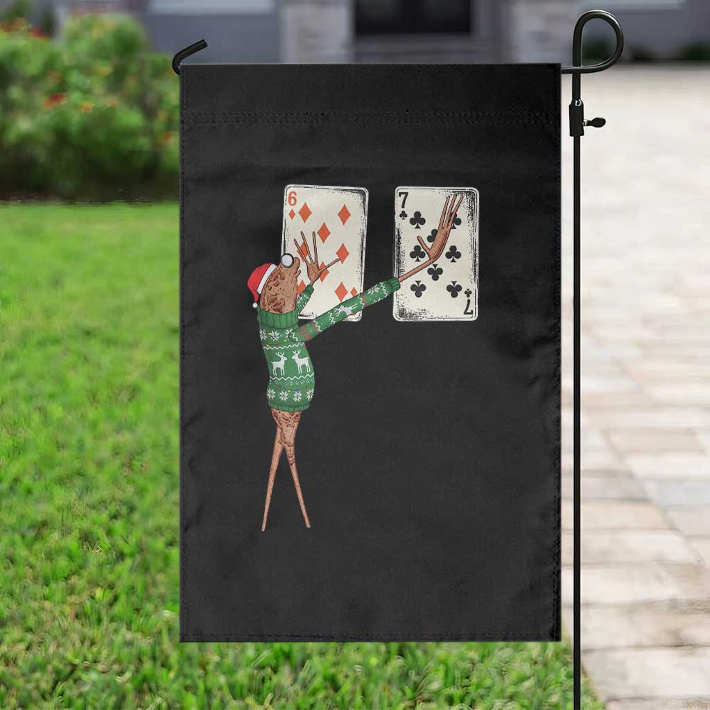 67 Marcus The Worm Poker Game Christmas Garden Flag Funny Six Seven Meme Playing Cards Holiday Vibe TS14 Print Your Wear