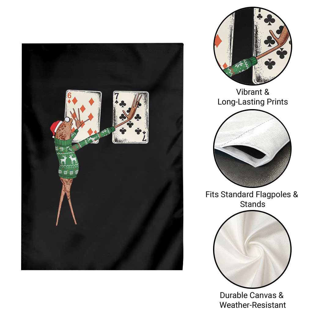 67 Marcus The Worm Poker Game Christmas Garden Flag Funny Six Seven Meme Playing Cards Holiday Vibe TS14 Print Your Wear