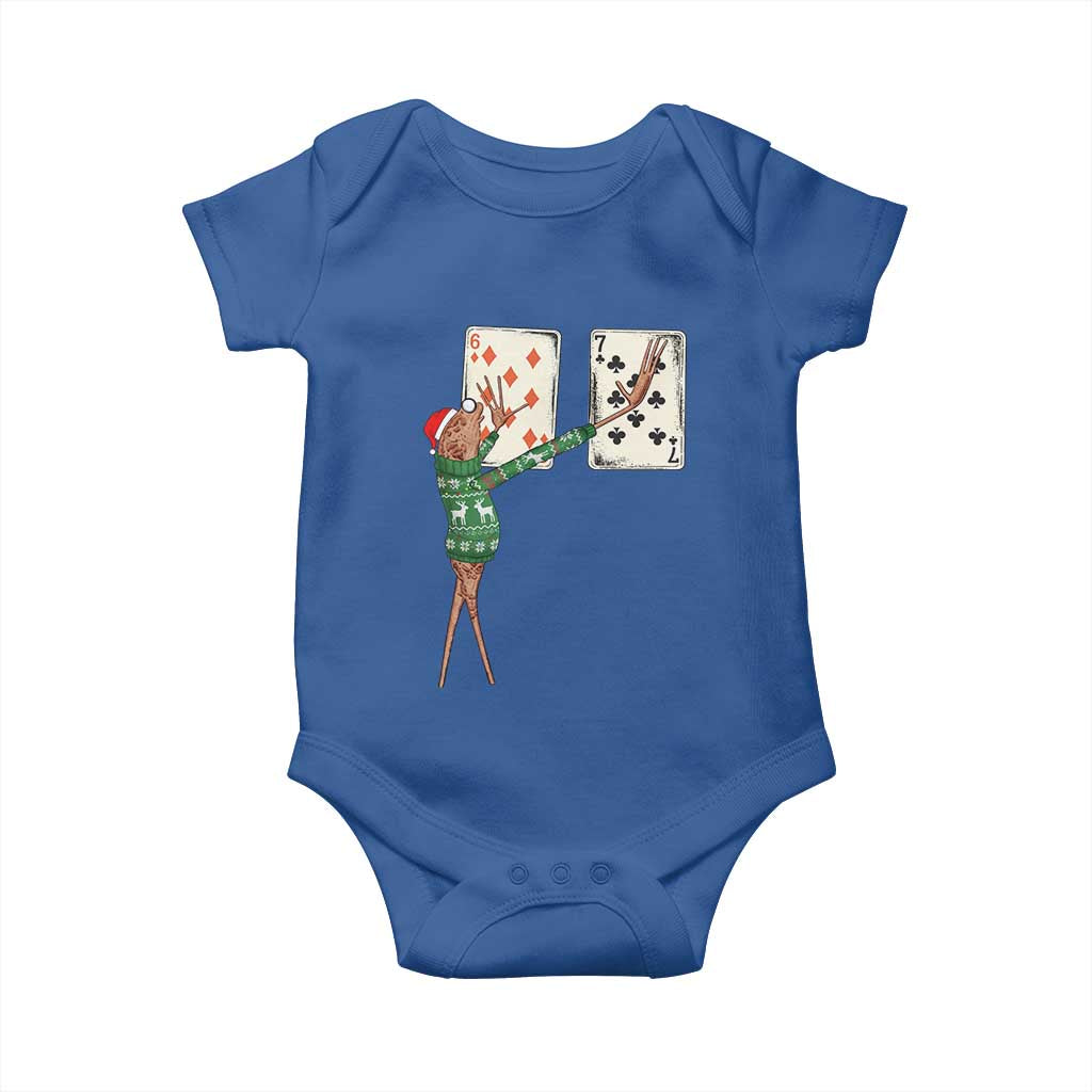 67 Marcus The Worm Poker Game Christmas Baby Onesie Funny Six Seven Meme Playing Cards Holiday Vibe TS14 Royal Blue Print Your Wear