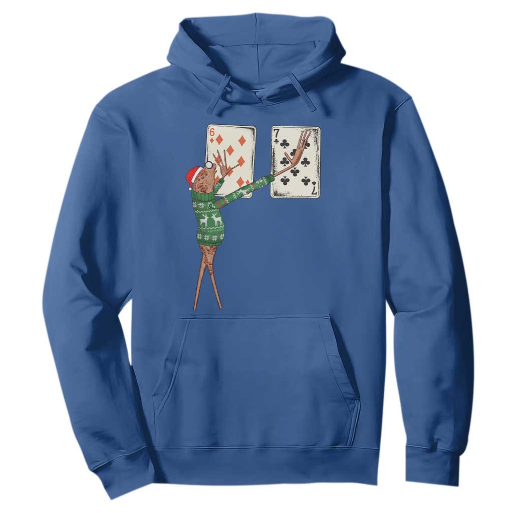67 Marcus The Worm Poker Game Christmas Hoodie Funny Six Seven Meme Playing Cards Holiday Vibe TS14 Royal Blue Print Your Wear