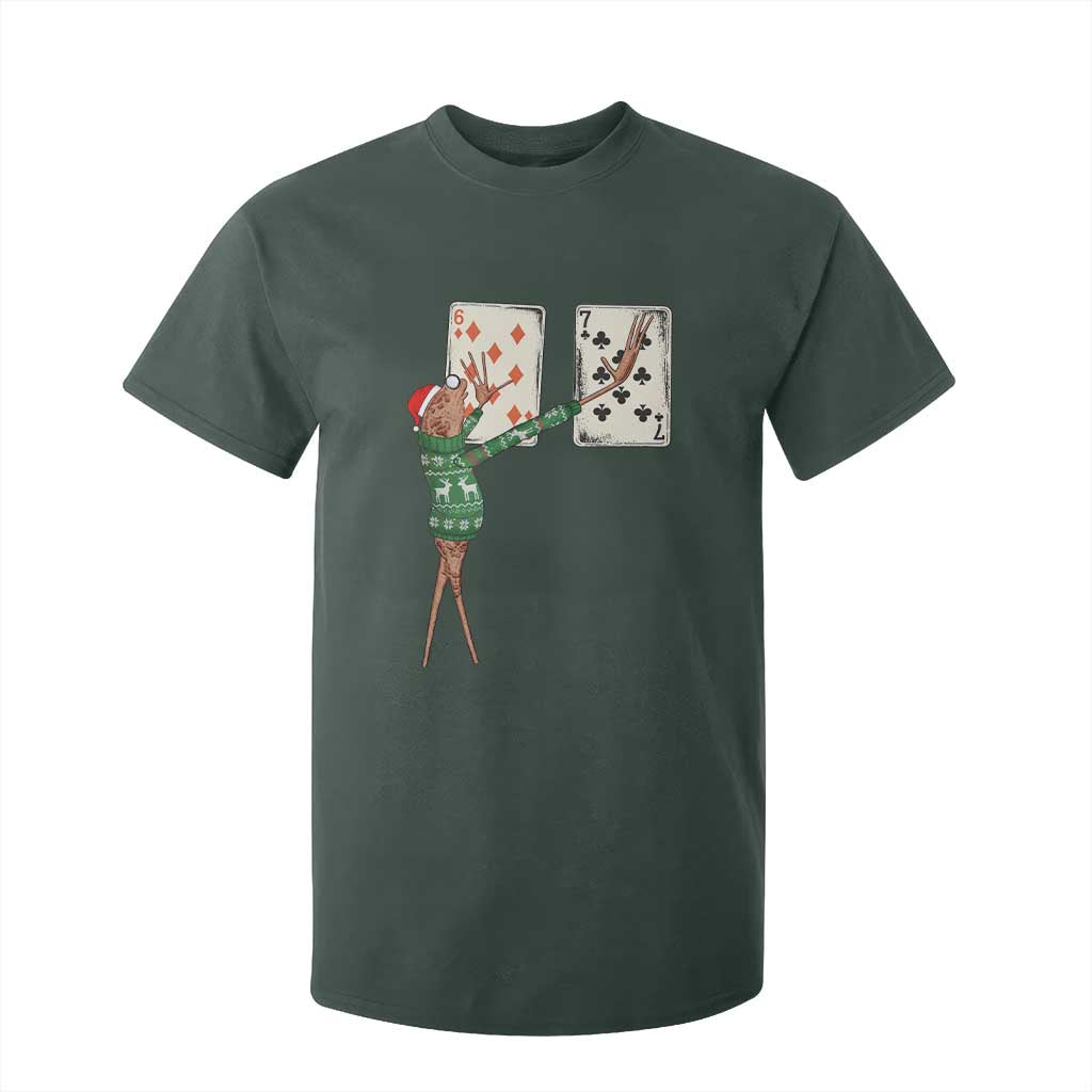 67 Marcus The Worm Poker Game Christmas T Shirt For Kid Funny Six Seven Meme Playing Cards Holiday Vibe TS14 Dark Forest Green Print Your Wear