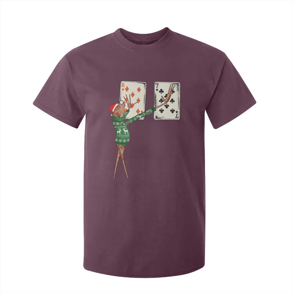 67 Marcus The Worm Poker Game Christmas T Shirt For Kid Funny Six Seven Meme Playing Cards Holiday Vibe TS14 Maroon Print Your Wear