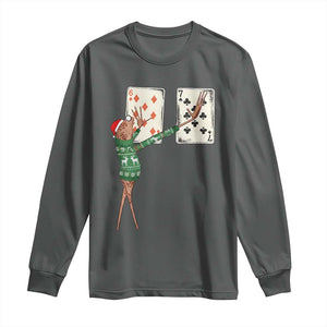 67 Marcus The Worm Poker Game Christmas Long Sleeve Shirt Funny Six Seven Meme Playing Cards Holiday Vibe TS14 Dark Heather Print Your Wear