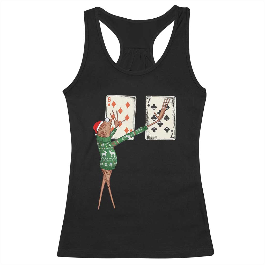 67 Marcus The Worm Poker Game Christmas Racerback Tank Top Funny Six Seven Meme Playing Cards Holiday Vibe - Print Your Wear