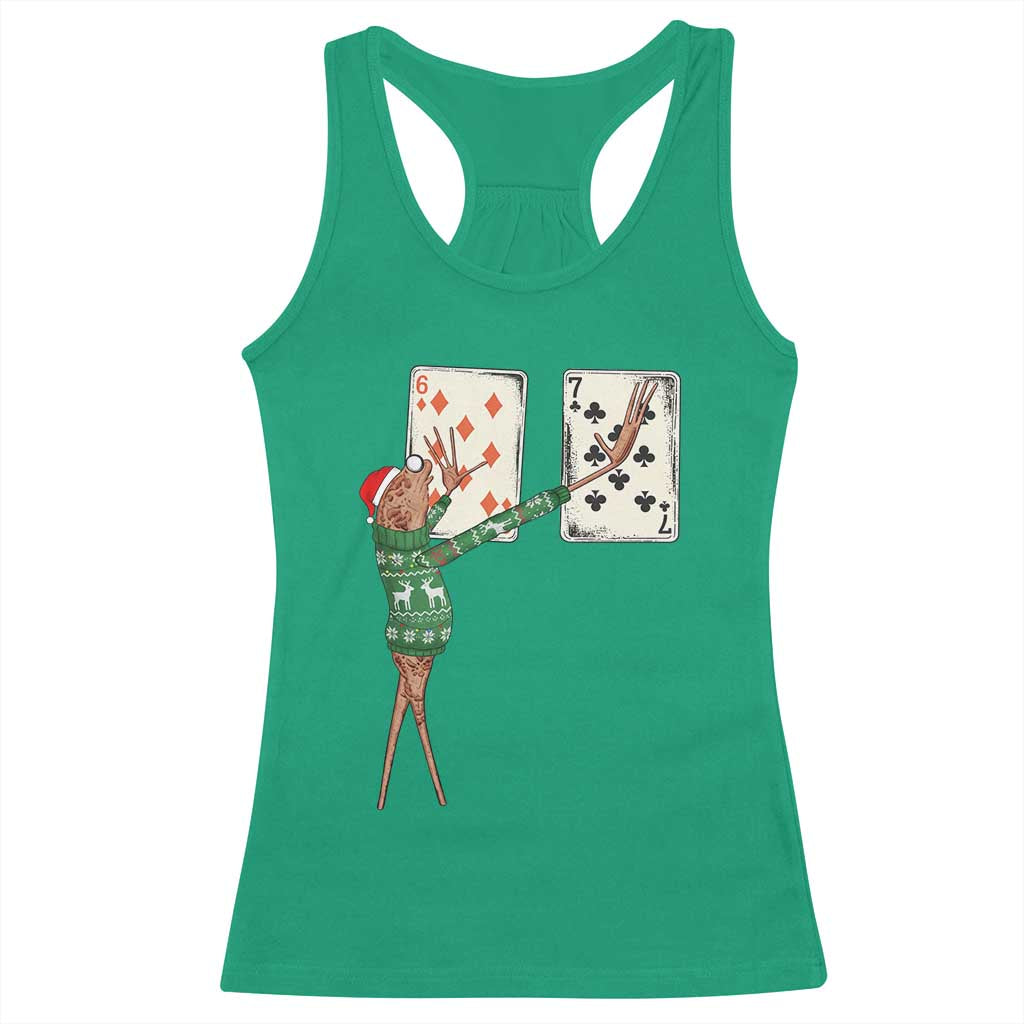 67 Marcus The Worm Poker Game Christmas Racerback Tank Top Funny Six Seven Meme Playing Cards Holiday Vibe - Print Your Wear