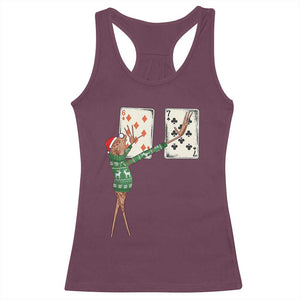 67 Marcus The Worm Poker Game Christmas Racerback Tank Top Funny Six Seven Meme Playing Cards Holiday Vibe TS14 Maroon Print Your Wear