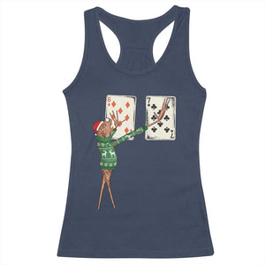 67 Marcus The Worm Poker Game Christmas Racerback Tank Top Funny Six Seven Meme Playing Cards Holiday Vibe TS14 Navy Print Your Wear