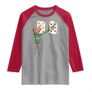 67 Marcus The Worm Poker Game Christmas Raglan Shirt Funny Six Seven Meme Playing Cards Holiday Vibe TS14 Sport Gray Red Print Your Wear