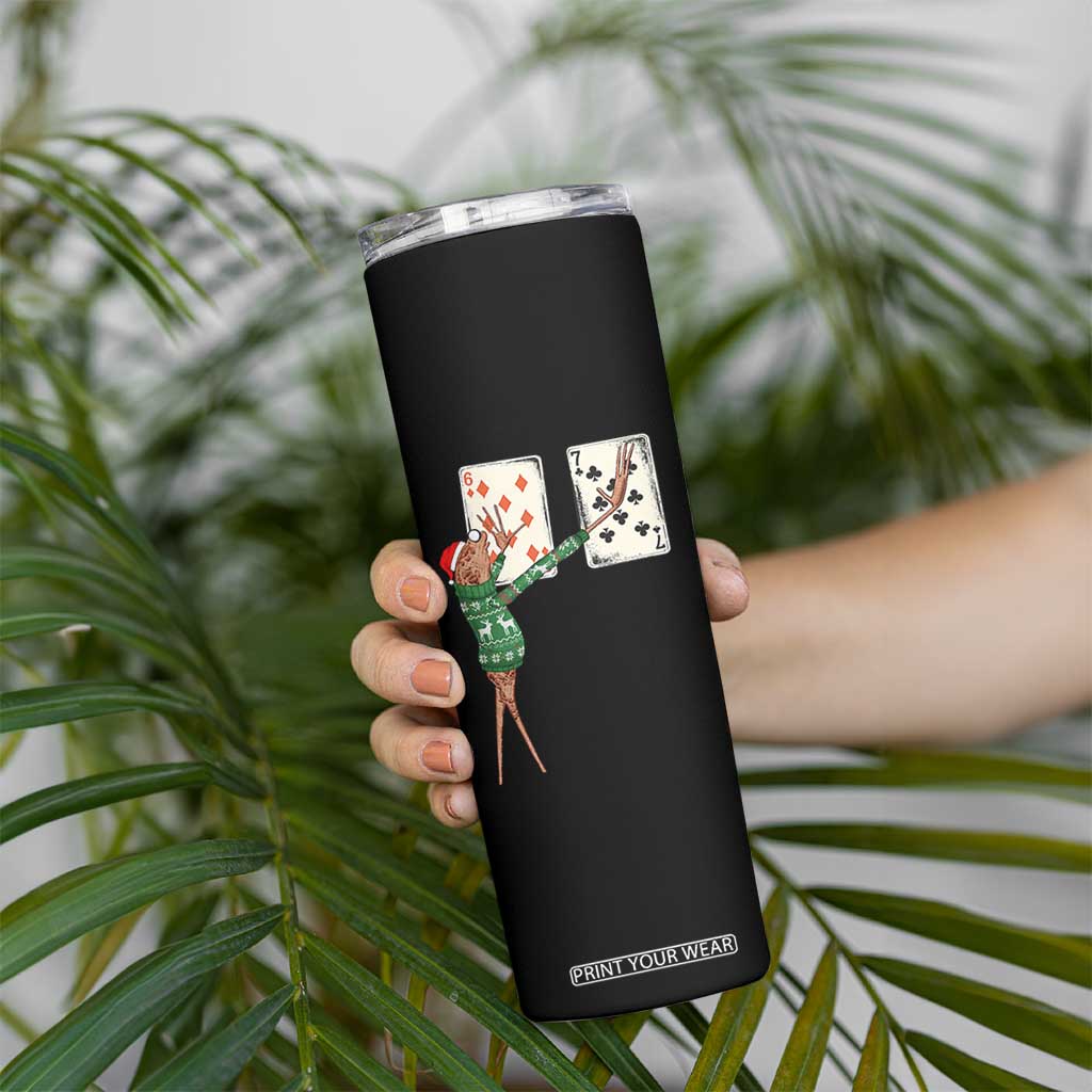 67 Marcus The Worm Poker Game Christmas Skinny Tumbler Funny Six Seven Meme Playing Cards Holiday Vibe TS14 Print Your Wear