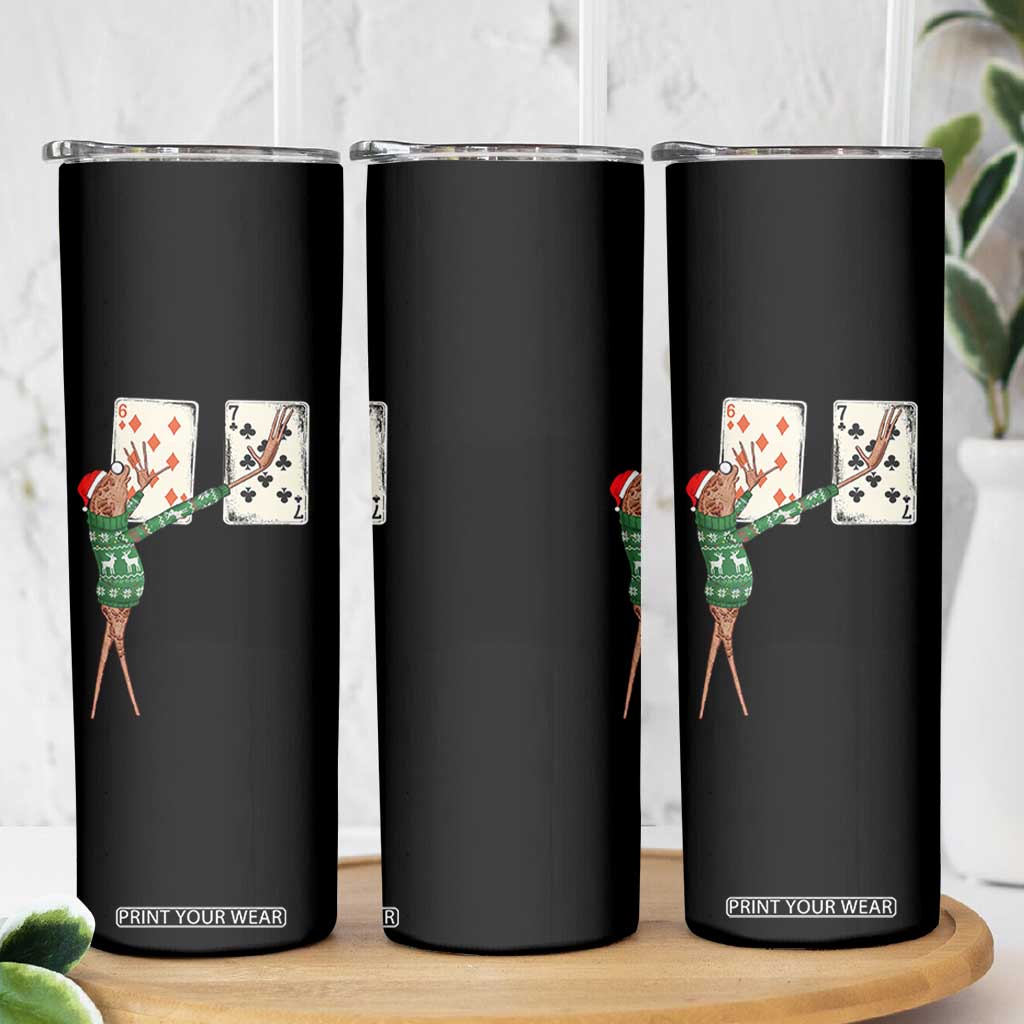 67 Marcus The Worm Poker Game Christmas Skinny Tumbler Funny Six Seven Meme Playing Cards Holiday Vibe TS14 Print Your Wear
