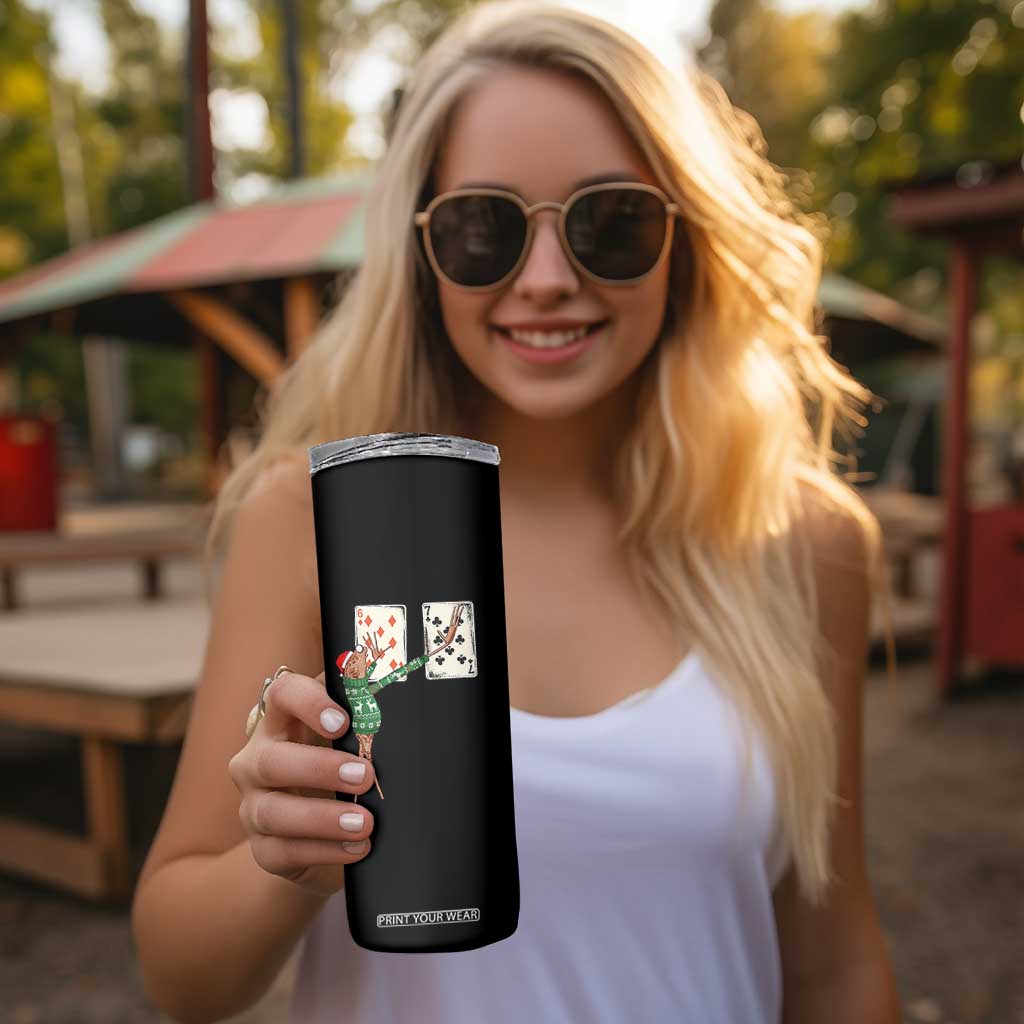 67 Marcus The Worm Poker Game Christmas Skinny Tumbler Funny Six Seven Meme Playing Cards Holiday Vibe TS14 Print Your Wear