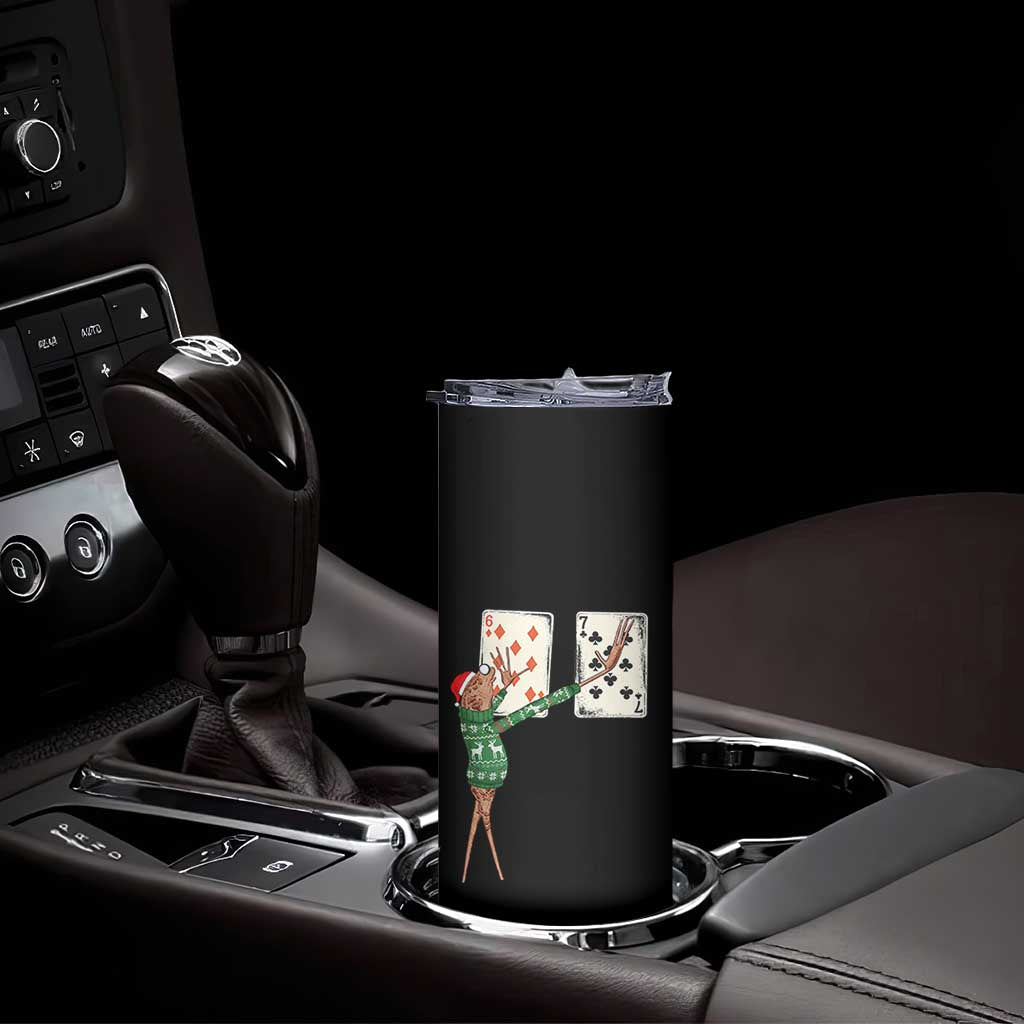 67 Marcus The Worm Poker Game Christmas Skinny Tumbler Funny Six Seven Meme Playing Cards Holiday Vibe TS14 Print Your Wear