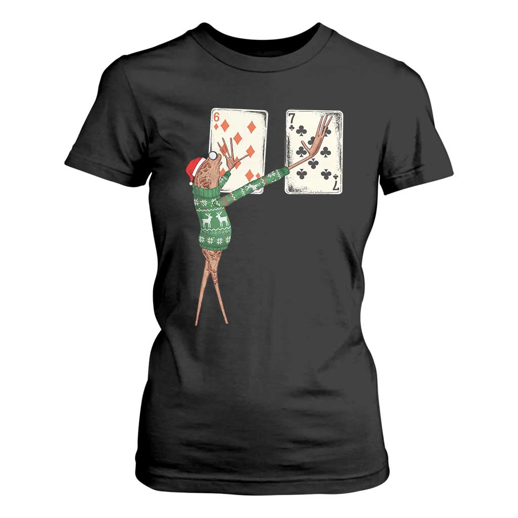 67 Marcus The Worm Poker Game Christmas T Shirt For Women Funny Six Seven Meme Playing Cards Holiday Vibe TS14 Black Print Your Wear