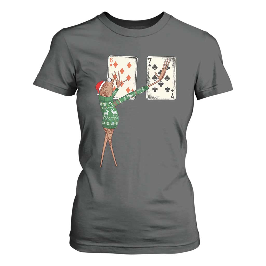 67 Marcus The Worm Poker Game Christmas T Shirt For Women Funny Six Seven Meme Playing Cards Holiday Vibe TS14 Dark Heather Print Your Wear